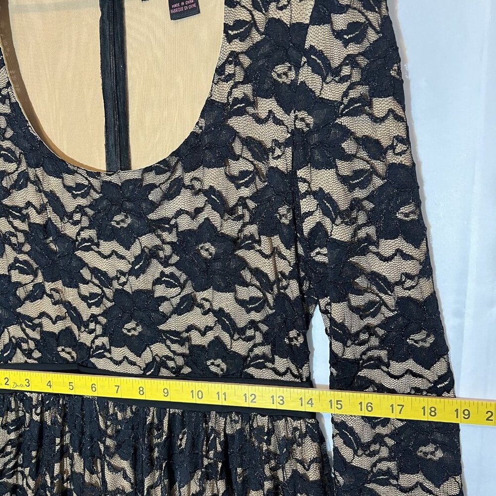MARCBOUWER ANTHROPOLOGIE Lace Sava Dress Size 12 knee Black Stretch Zipper Lined - Picture 8 of 15